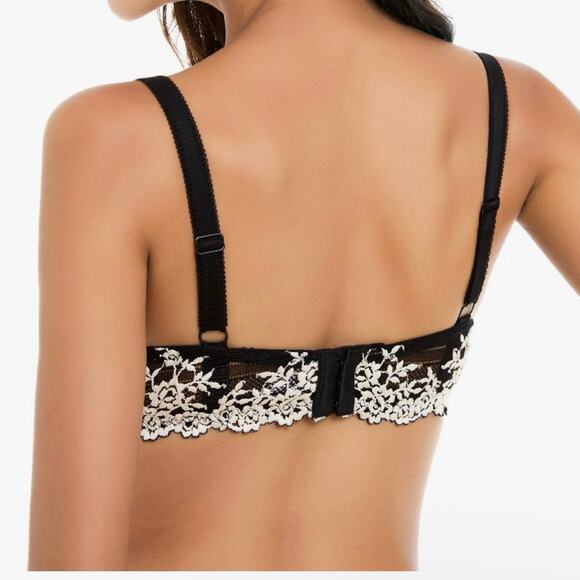 Wacoal Women's Embrace Lace Underwire Bra High Cut Panty Set 36C Small Black - Picture 4 of 15